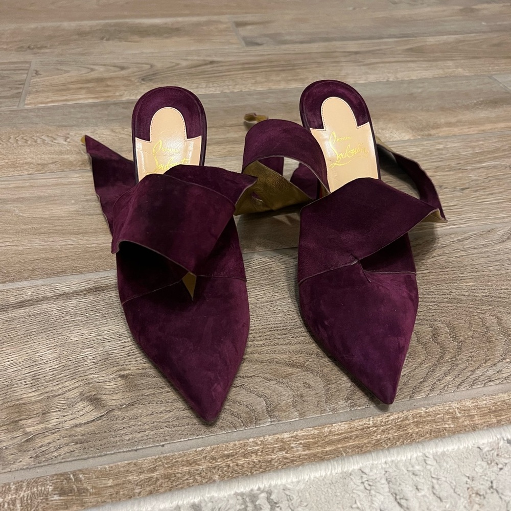 Christian Louboutin Purple and Gold Stiletto Heels